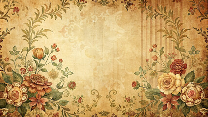 Vintage wallpaper with floral pattern