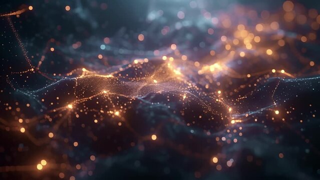 A dynamic visualization of virtual financial advisory services comes to life in this futuristic infographic. A network of interconnected nodes represents the connections between