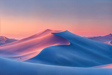 Fototapeta na wymiar Sunset over desert dunes