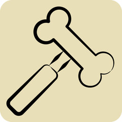 Icon Hammer. related to Orthopedic symbol. hand drawn style. simple design editable. simple illustration