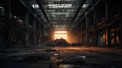 Keuken spatwand met foto An image of the atmosphere of an abandoned factory. © kept
