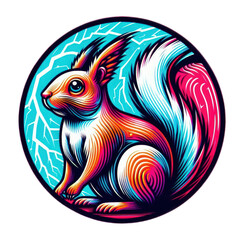 squirrel art funny Animal illustration	