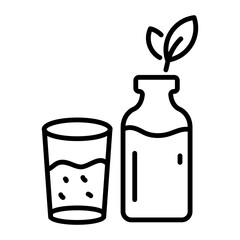 Ready to use linear icon of a vegan drink 