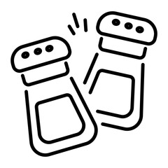 Trendy linear icon depiction spice bottles 