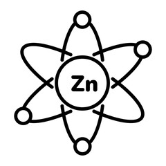 Download linear icon depicting zinc chemical 