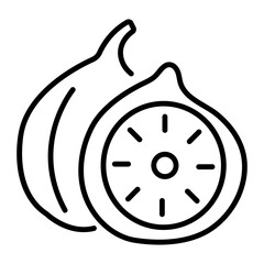 Here’s a linear icon of fig fruit 