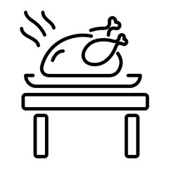 Check out linear icon of roasted chicken 