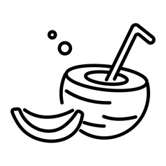 Check out linear icon of coconut milk 