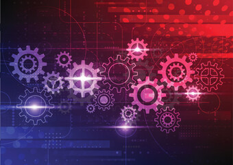 Abstract gear wheel mechanism background. Machine technology. Vector illustration