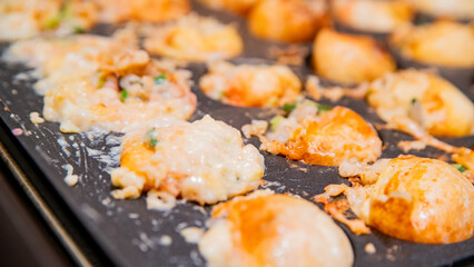 Homemade style Takoyaki octopus rolls