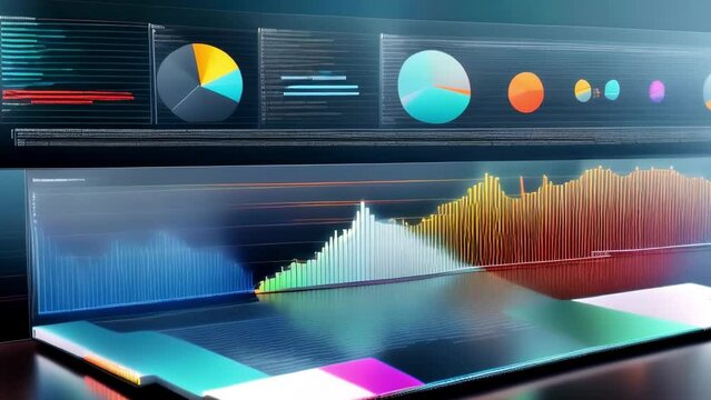 computer monitor with infographic
