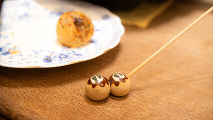 Homemade style Takoyaki octopus rolls