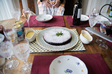 sugar, party, bakery, easter, pastry, dinner, cuisine, festive, holiday, portion, traditional, metal, utensil, slice, powdered, confectioner, icing, biscuit, household, chocolate, sweet, fresh, tasty,