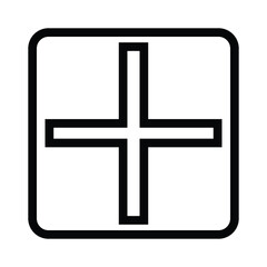Obraz premium add flat simple icon