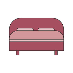 Bed. Vector color icon. Isolated on white background