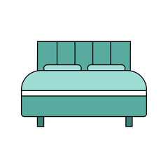 Bed. Vector color icon. Isolated on white background