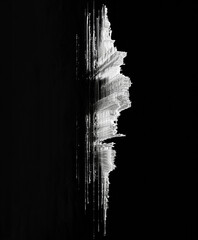  photorealistic abstract image featuring a single vertical element against a black background, reminiscent of a wallpaper design. AI generative. - 752085439