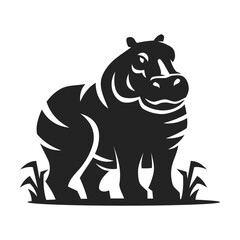 Hippo Logo template Isolated. Brand Identity. Abstract Vector graphic