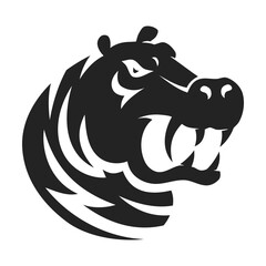 Hippo Logo template Isolated. Brand Identity. Abstract Vector graphic