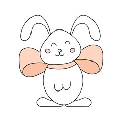 Rabbit animal. Vector illustration. Isolated on white background