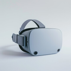 Chic Grey Virtual Reality Headset Against White Background