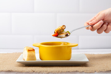 Succulent mussels dressed in tangy vinaigrette, a tantalizing seafood dish bursting with flavor and freshness