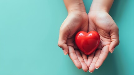 Human hands holding heart, love, health, hospital concept 