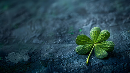 St. Patricks leaf on a dark background. High-resolution