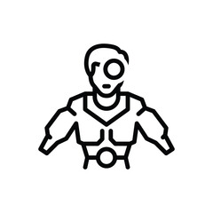 Black line icon for humanoid
