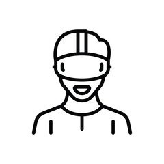 Black line icon for virtual reality