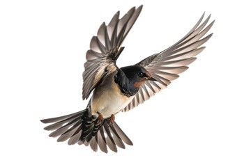 Naklejka premium Bird Flying Through the Air With Wings Spread