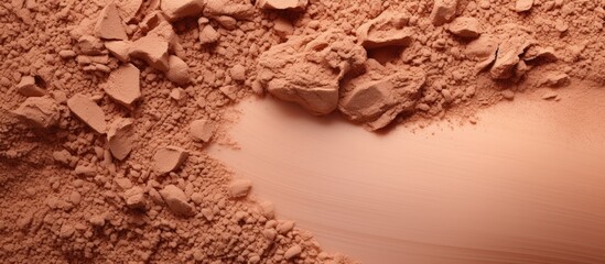 Sensory Delight: Close-Up of Rich Brown Powder Pile - Beauty Texture and Cosmetics Concept - obrazy, fototapety, plakaty