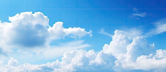 Majestic Aircraft Soaring through Stunning Sky with Clouds Formation, Ideal Copy Space for Text