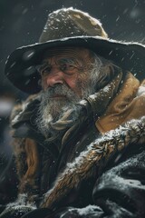 Portrait of a Man in Jacket and Fur Hat