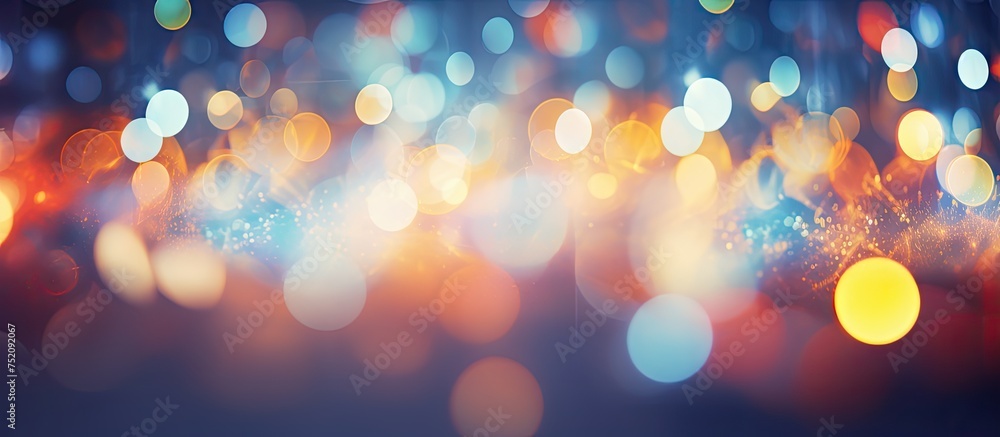 Poster Vibrant Abstract Bokeh Lights Illuminating in a Colorful Motion Blur Display