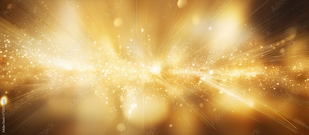 Poster radiant gold bokeh illuminates abstract background with mesmerizing light effects