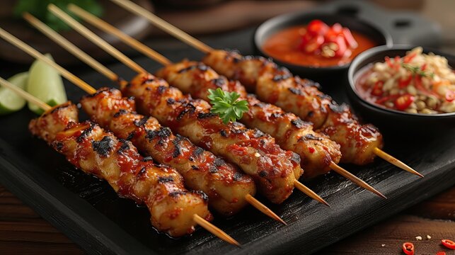 Sate Lilit Bali, Indonesia, is satay made from a mixture of fish meat, grated coconut and spices