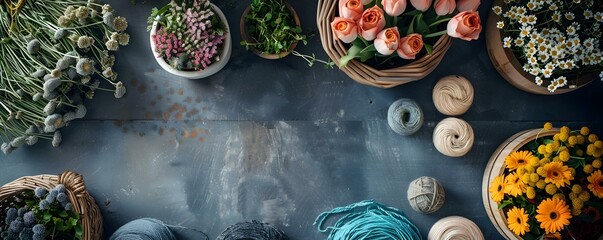 Handmade decor and craft projects enriching home interiors with creativity and charm. Concept Handmade Decor, Craft Projects, Home Interiors, Creativity, Charm