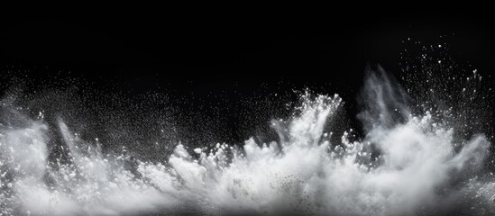 Dynamic White Water Explosion in a Darkened Space: Abstract Powder Splatter Background