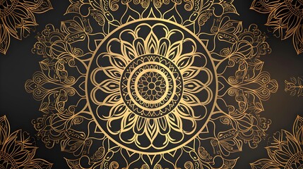 Ornamental luxury mandala pattern background with royal golden arabesque pattern Arabic Islamic east style. Traditional Turkish, Indian motifs. Great for fabric and textile, wallpaper, packaging