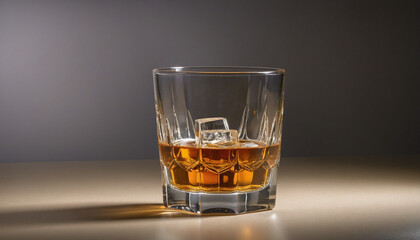 Whiskey in a glass 3d very realistic illustration