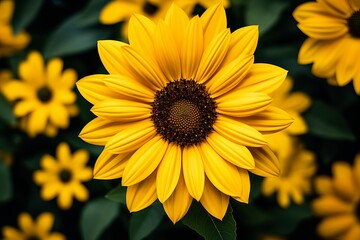Closeup shot of beautiful sunflowers.