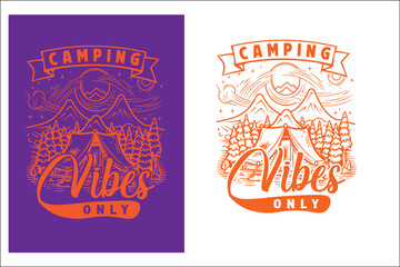 Naklejka premium Camping t shirt design, funny camping t shirt design, camping t shirt design ideas, camping t shirt women's, retro camping t shirt design