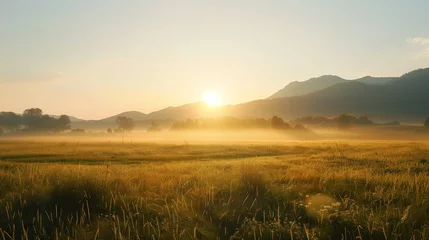 Photo sur Plexiglas Matin avec brouillard sunrise photo captures the calmness and hope of a new morning