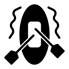 This is the Rafting icon from the Travel and Tours icon collection with an Solid style