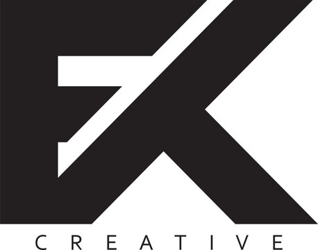 FK or KF letter modern logo design