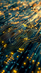 Intricate cybernetic circuitry with ray tracing a visually striking mobile tapestry, mobile phone wallpaper