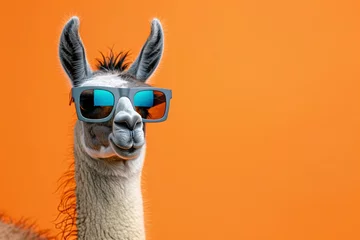 Photo sur Aluminium Lama a llama wearing sunglasses