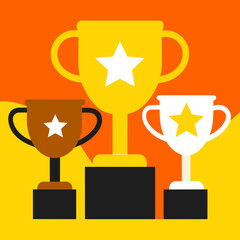 gold cup with a trophys