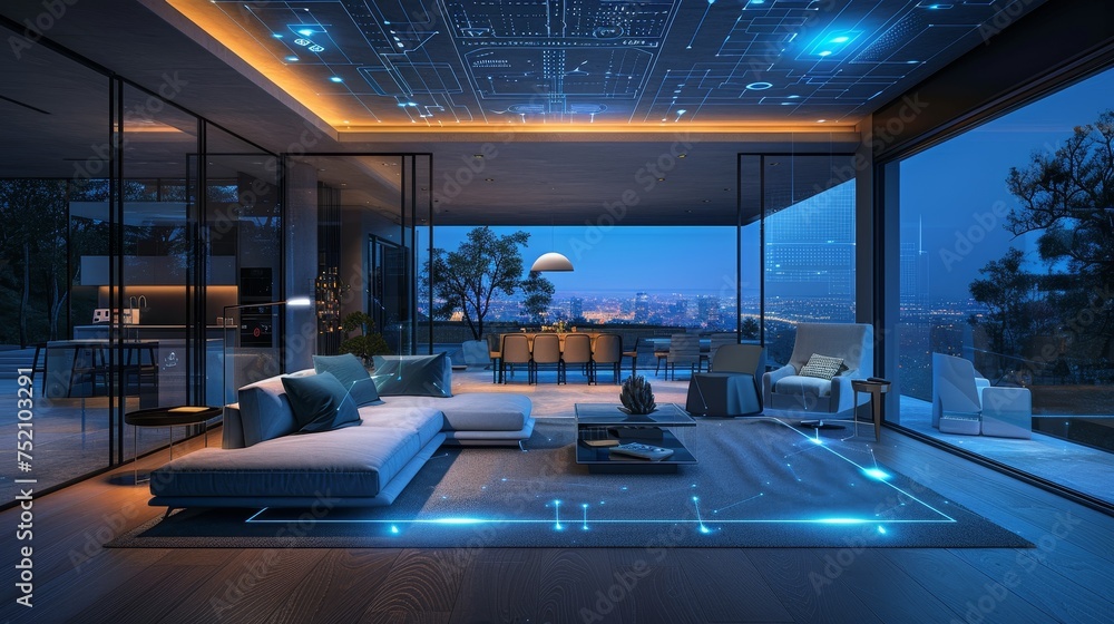 Aufkleber next-generation smart homes, where iot and 5g technology create unparalleled efficiency and convenie
